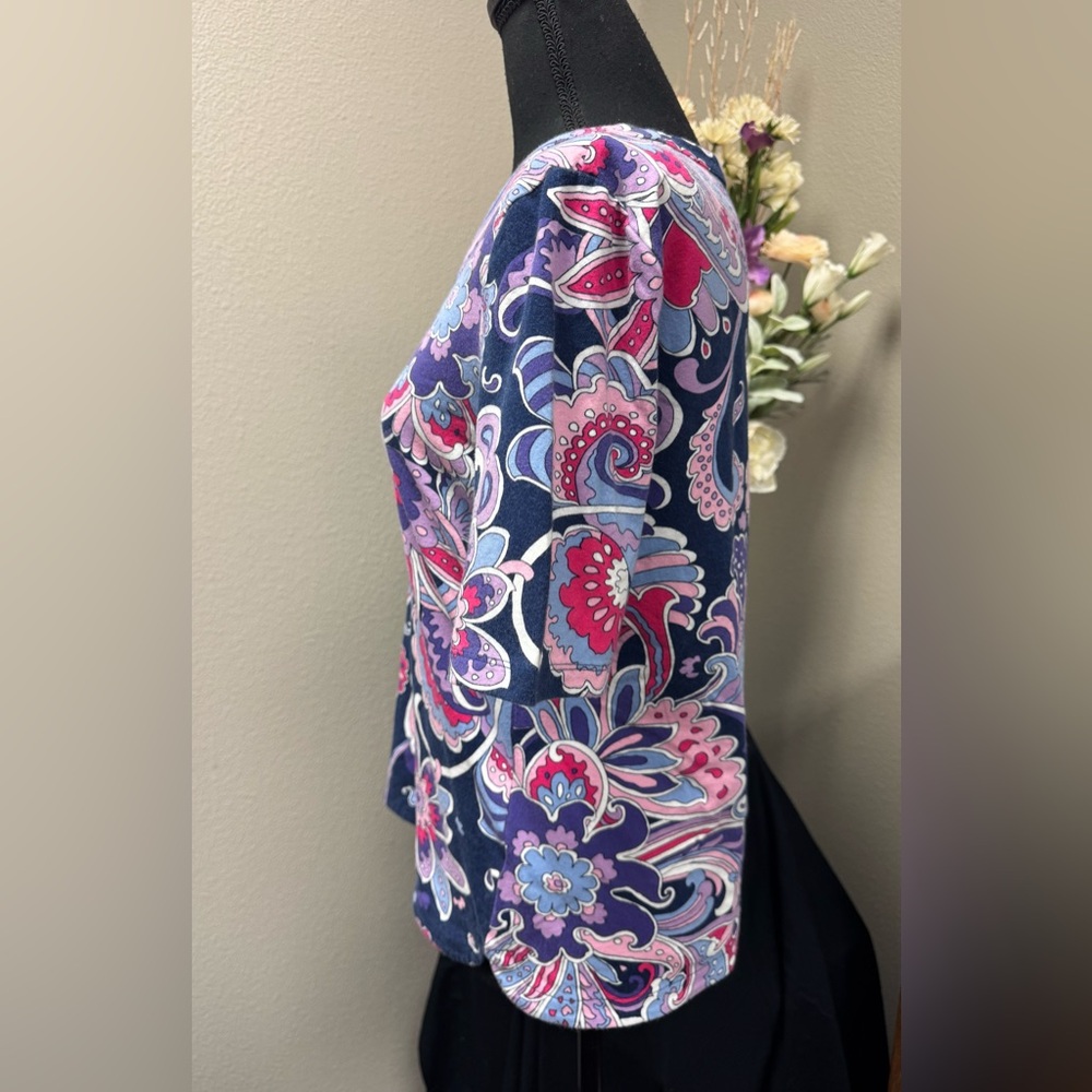 Talbots Paisley Patterned Comfort Versatile Women's Top size Medium - Picture 5 of 9